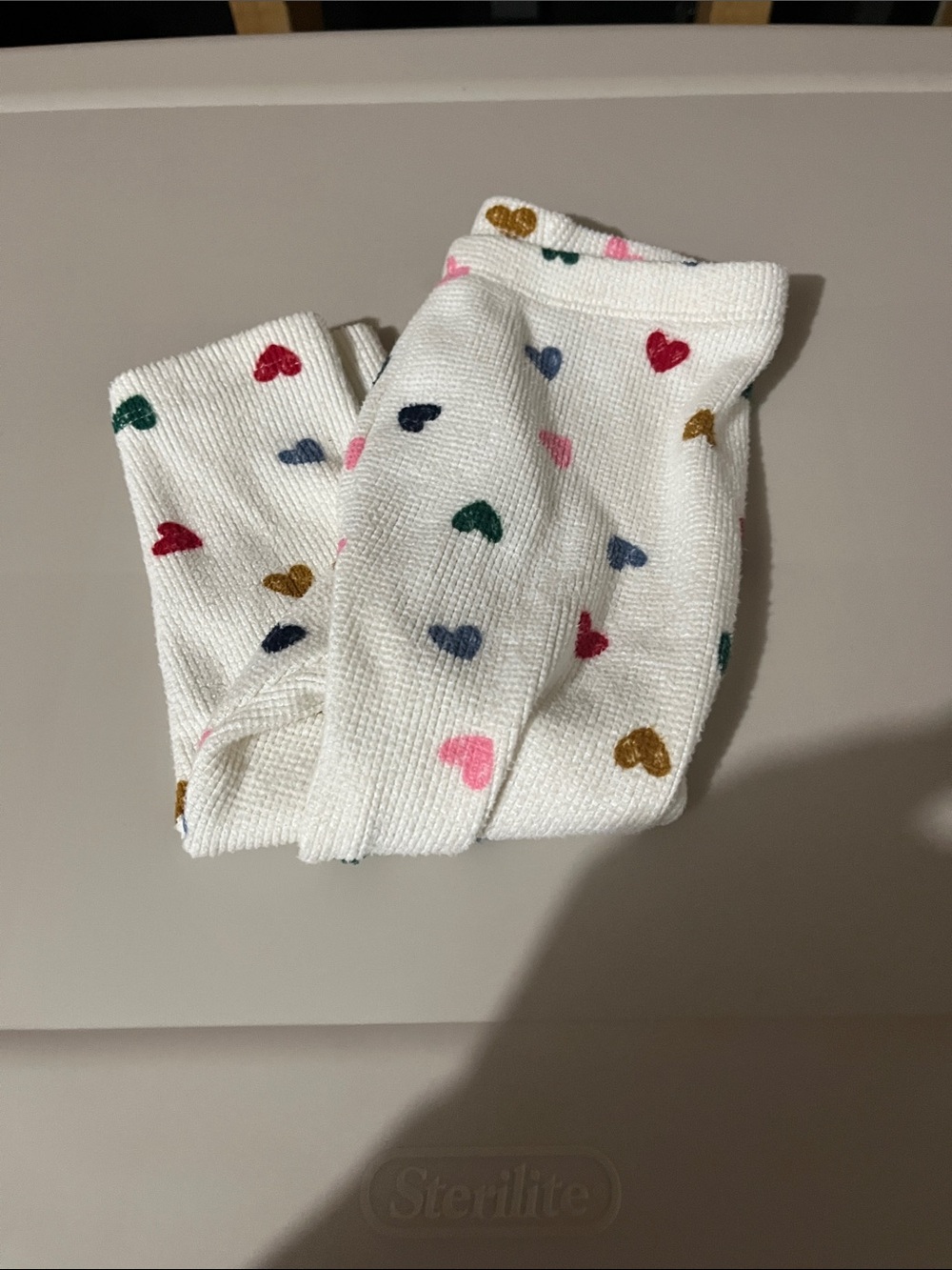 Old Navy White Tights with Multicolored Heart Motifs